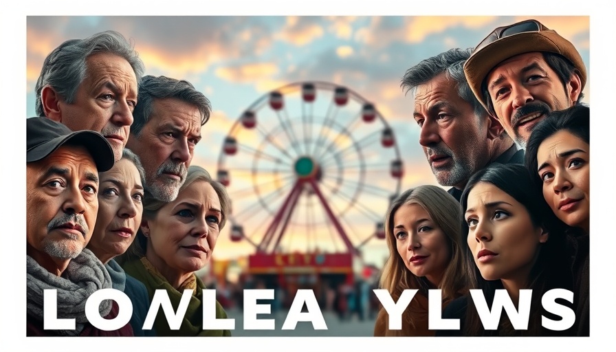 Coachella cultural commentary collage with Ferris wheel backdrop.