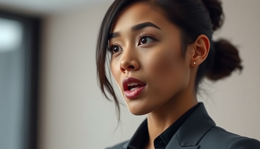 Professional woman speaking in a business environment