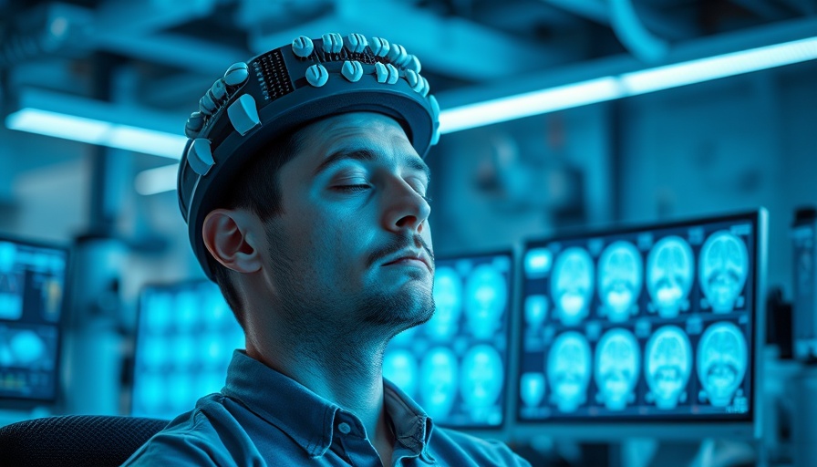 Noninvasive technologies in autism research: Man using EEG in lab.