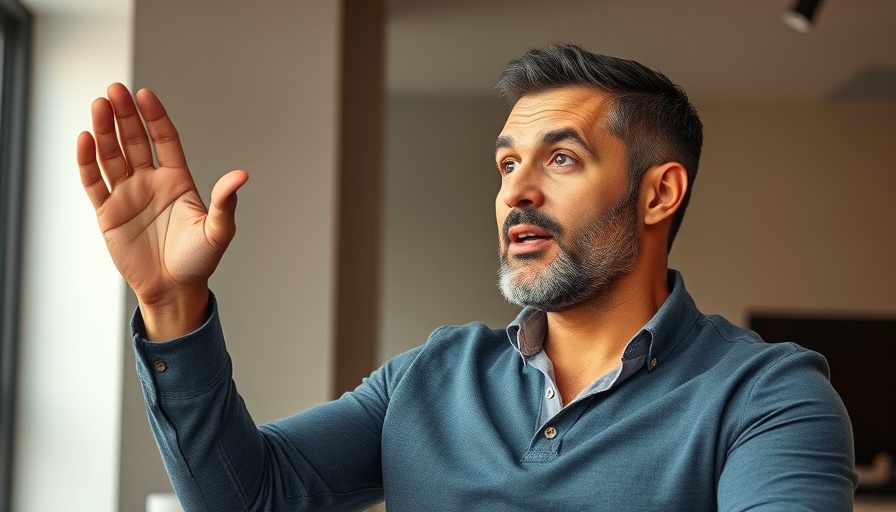 Charismatic speaker discussing passionately indoors.