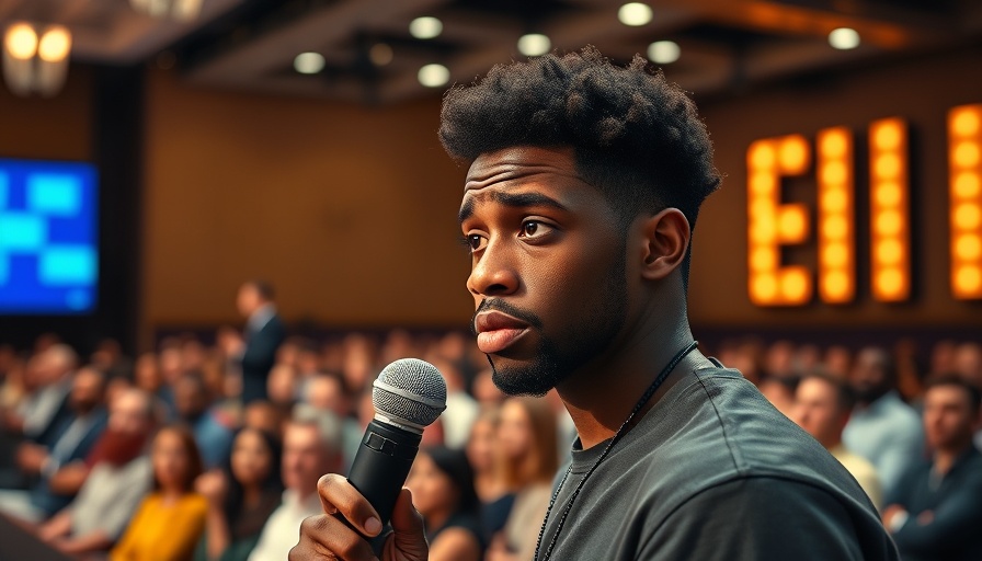America is Racist discussion featuring young man with microphone.