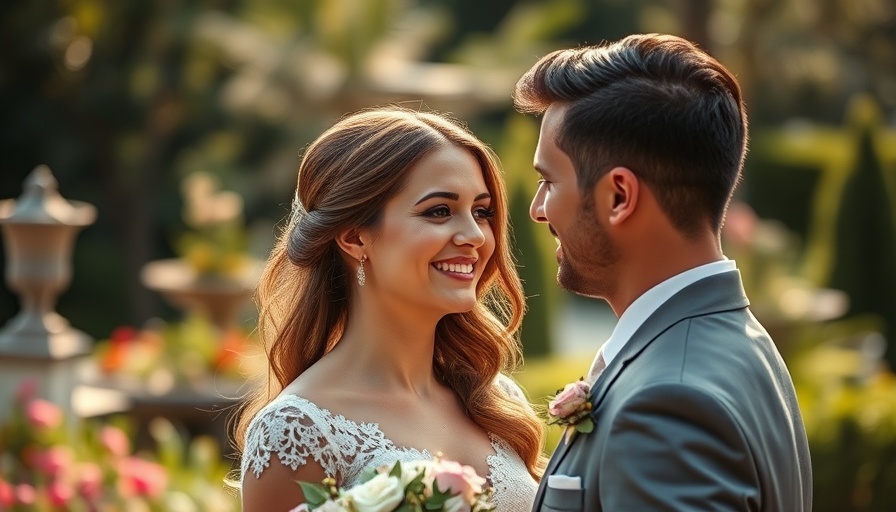 Wedding couple embracing, symbolizing real human connection.