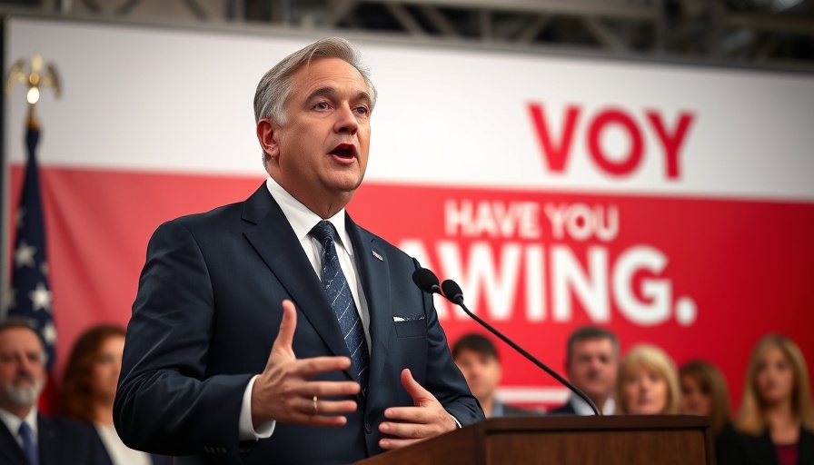 Political figure addressing a crowd, Trump Influence on Canada’s Election.