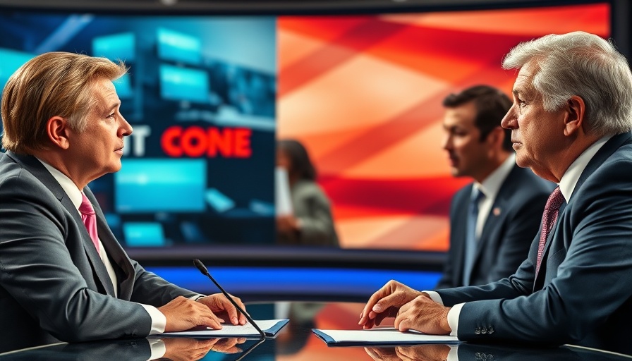 Trump and ABC Reporter Conflict broadcast scene with media host.