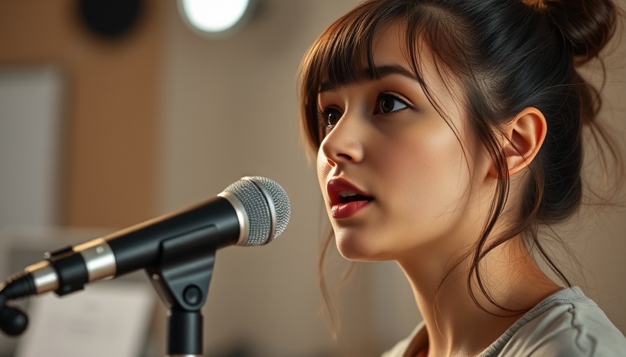 Young woman addressing the crisis of fatherlessness at a microphone.
