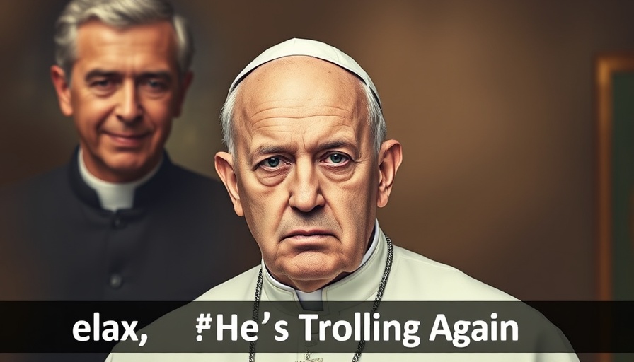 Trump's Pope Meme satirical digital collage with text