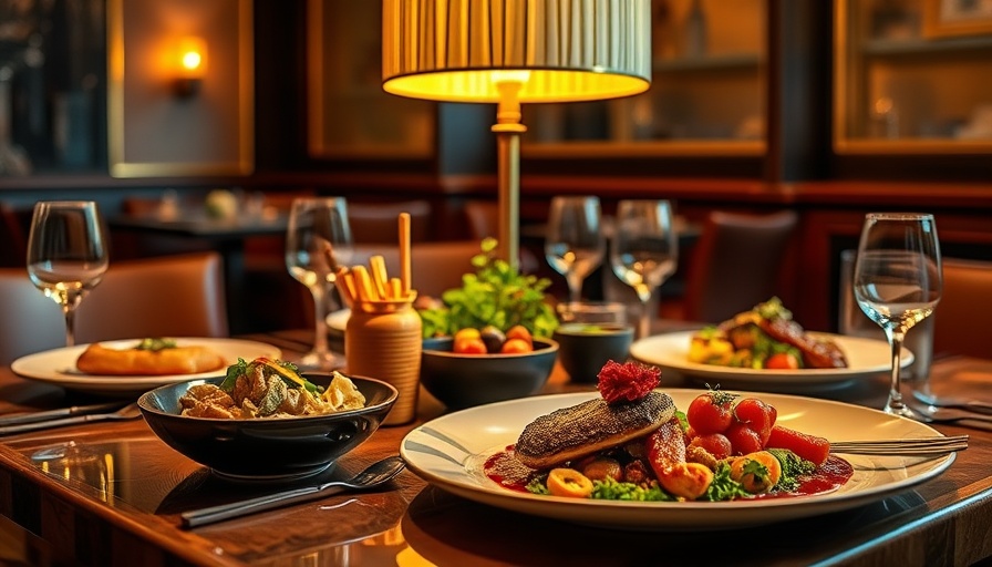 Gourmet dishes on a dining table in Atlanta's hidden gem restaurant.