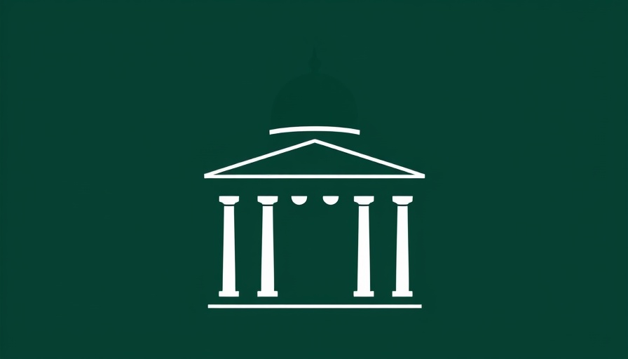 Stylized emblem of a capitol building on dark green background related to Georgia Workforce Development.