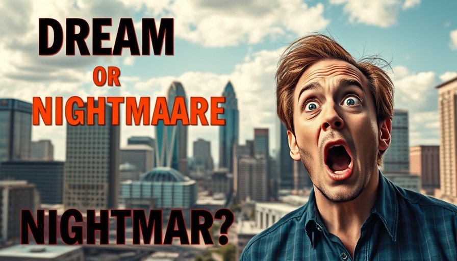 Surprised man in front of Atlanta skyline with 'Dream or Nightmare?' text.