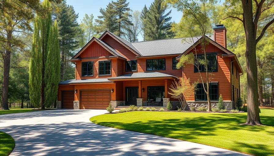 Modern suburban home in Atlanta real estate, wooden exterior.