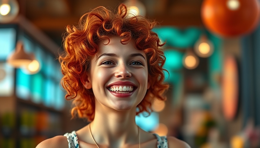 Joyful red-haired woman embodying Atlanta culture.