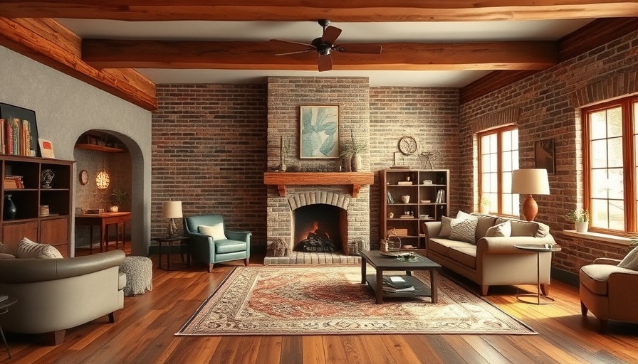 Cozy living room with fireplace in Acworth home.