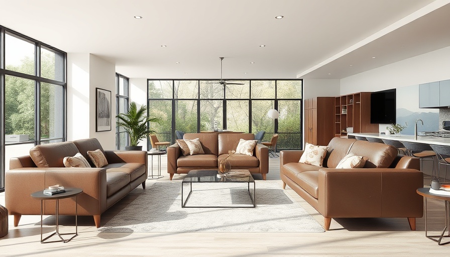 Modern living room in Atlanta home for sale.