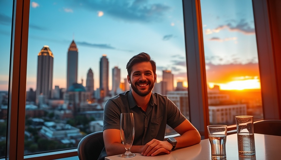 Person enjoying Atlanta skyline at sunset, things to do in Atlanta backdrop.