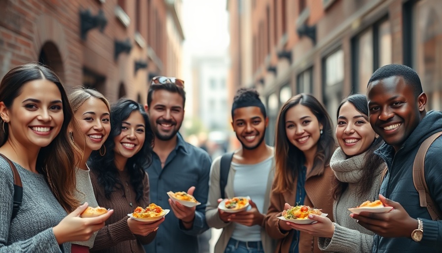 Group enjoying the Atlanta food scene on a sunny day.