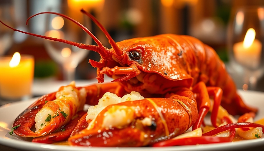 Gourmet lobster dish at top Atlanta restaurant.