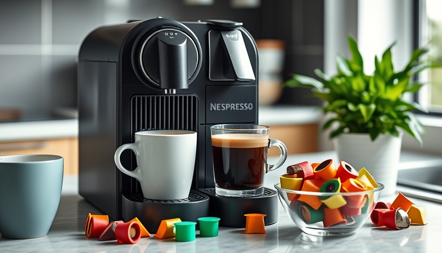 Nespresso new coffee flavors displayed with vibrant pods and coffee cup.