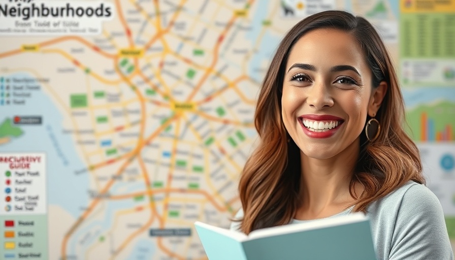 Atlanta neighborhoods guide with smiling presenter and map.