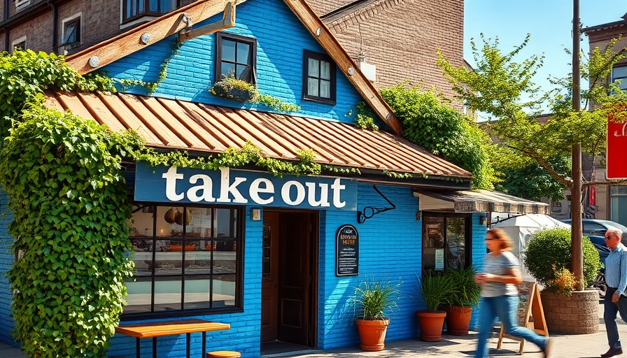Restaurant front in Atlanta known for take-out service.