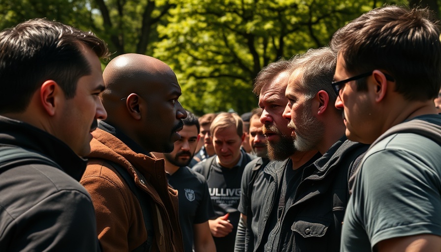 Officer Tatum in tense confrontation with Antifa activists, outdoor clash.