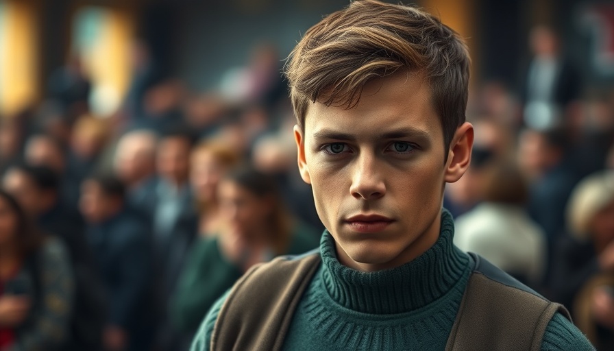 Young man, serious expression, blurred background - Celebrity Perspectives