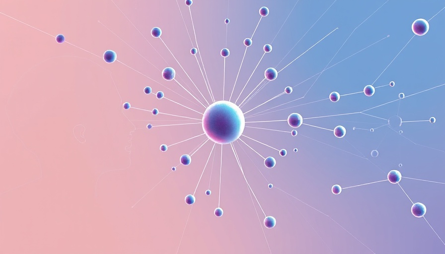 Abstract illustration of neural networks and data flow suggesting autism research breakthroughs.