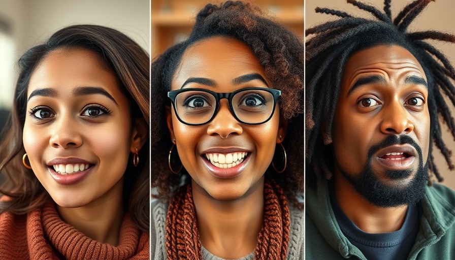 Collage of three individuals expressing emotions, black fatigue discussion.