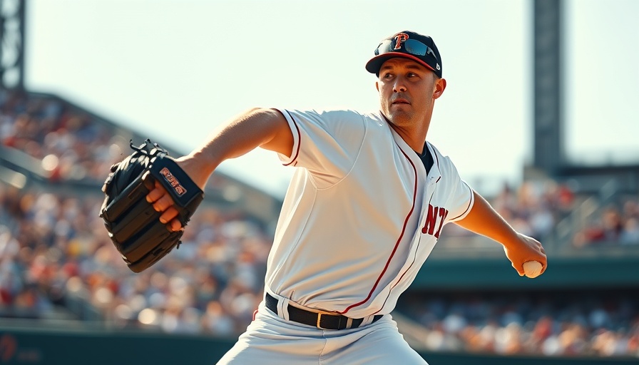 Baseball pitcher at Atlanta event focused on pitching.