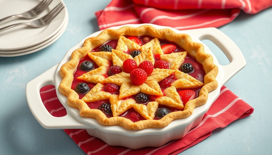Bake pie in casserole dish with berry filling and star crust.