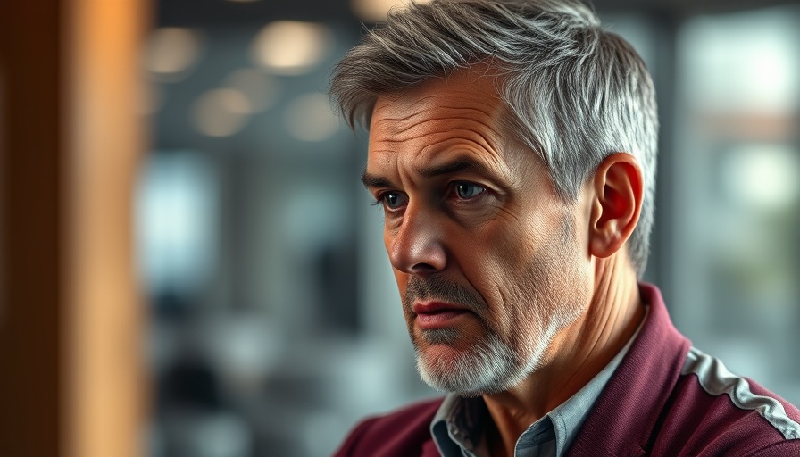 Thoughtful man discussing democracy with serious expression.