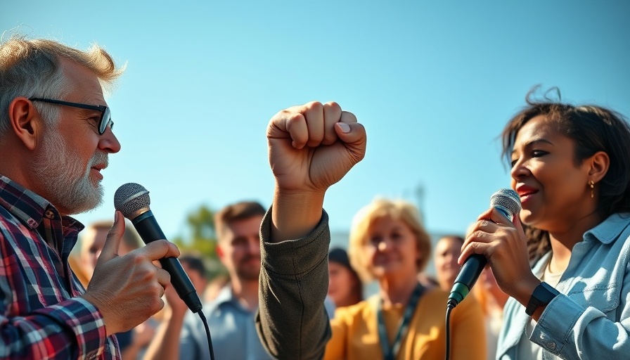 Debate on economic support for the Black community, raised fist symbol.