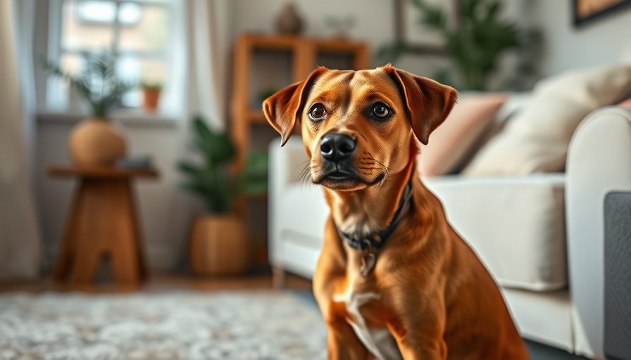 Curious dog on a sofa in a cozy setting, highlighting pet-friendly vibes.