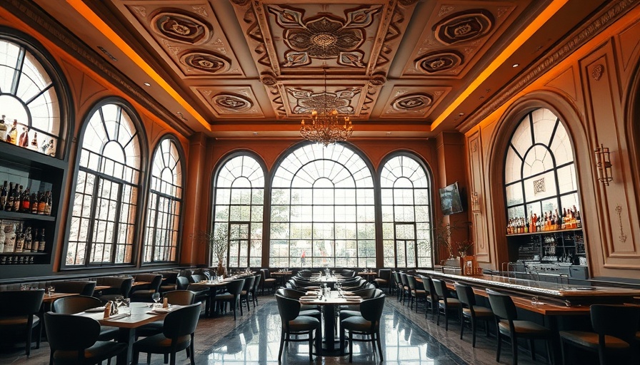 Interior view of a stylish new Indian restaurant in Midtown Atlanta.