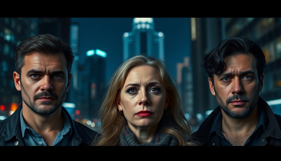 Three people in urban night setting, discussing anti-Semitism in America.