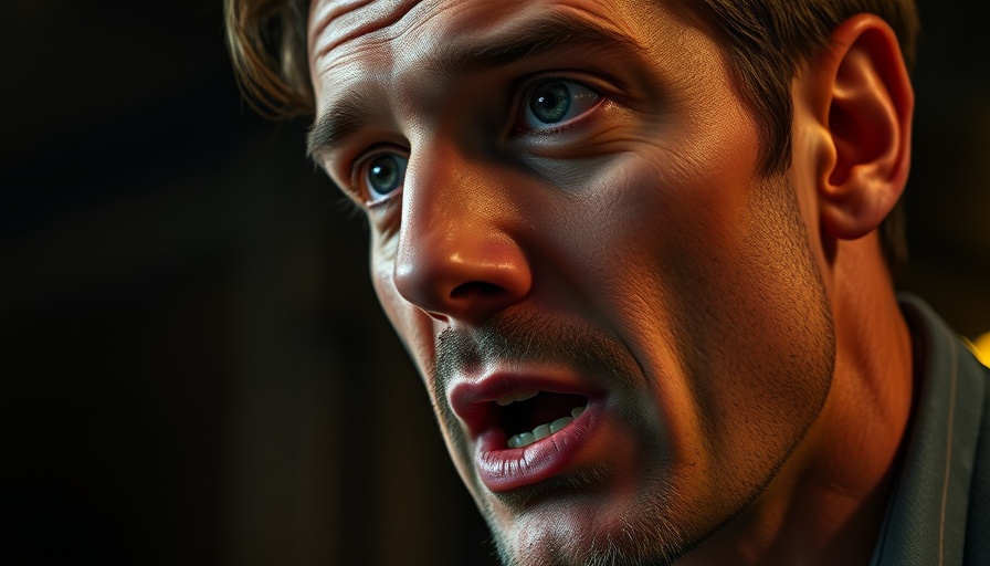 Close-up of a man speaking passionately about Democrats planned to CATFISH voters with Biden.
