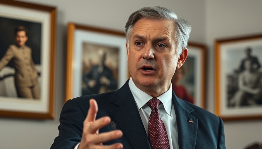 Memorial Day Freedom and Sacrifice message by a man in a suit speaking indoors.