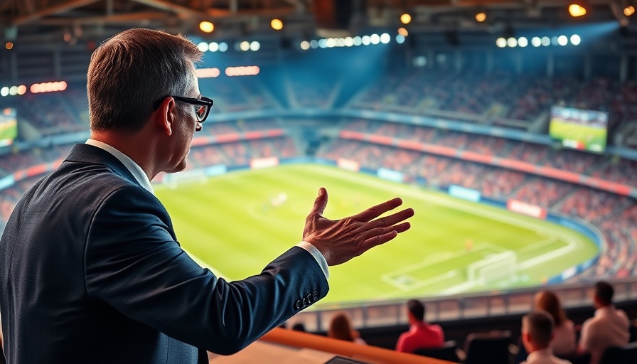Animated sports commentator and soccer player in action, AI sports betting context.