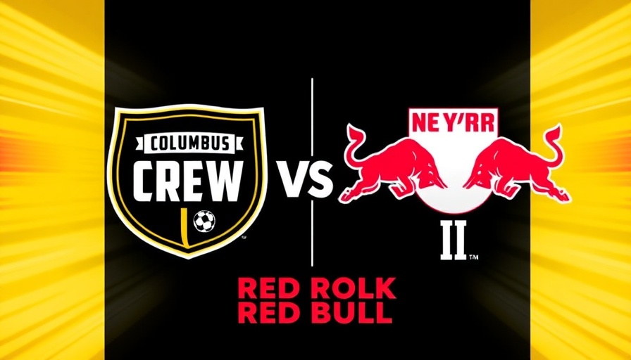 Columbus Crew 2 vs New York Red Bulls II match announcement graphic.
