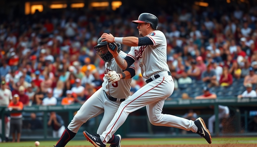 AI sports betting concept image depicting a dynamic baseball play.