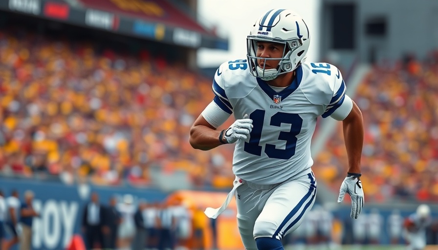 Football player running intensely on the field, AI sports betting context.