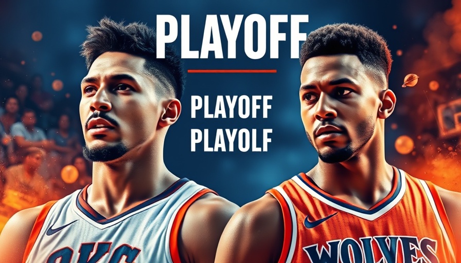 AI sports betting playoff poster with OKC vs Wolves.