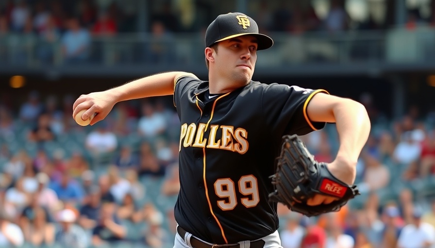 Focused baseball player pitching in vibrant stadium, AI sports betting.