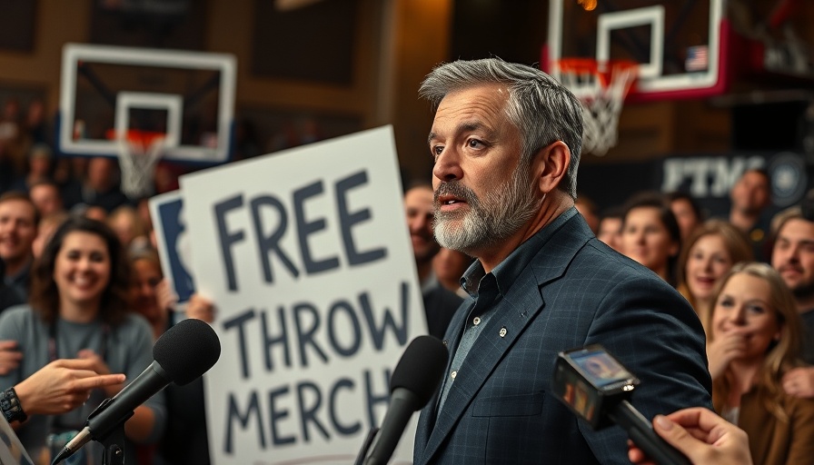 Free throw merchant impact during a press event.