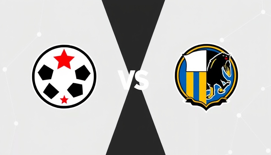 Soccer match announcement with team logos and text stating 'Match Starting Soon'.