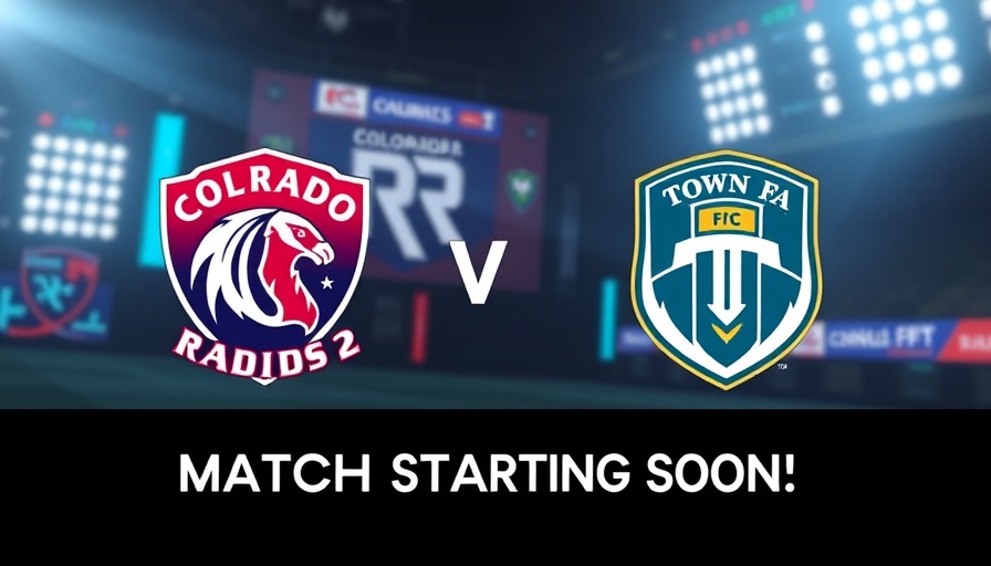 Soccer match graphic with logos and 'Match Starting Soon' text.