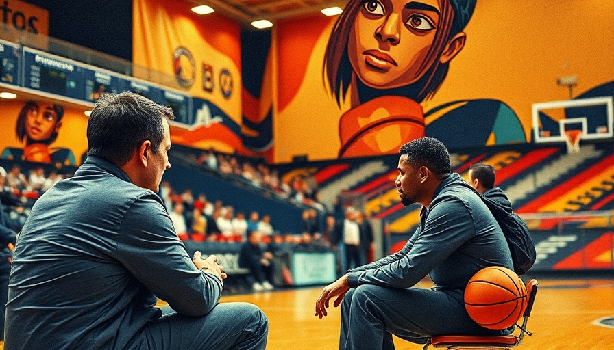 College basketball betting imagery with coach illustration.