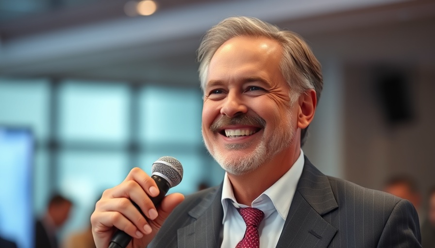 Middle-aged man in suit speaking passionately, AI sports betting context.