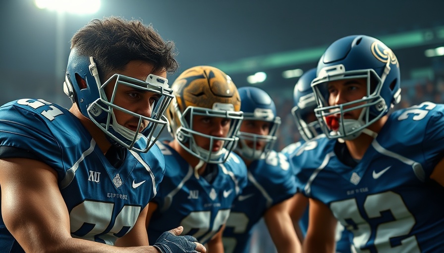 AI sports betting concept illustrated with football player imagery.