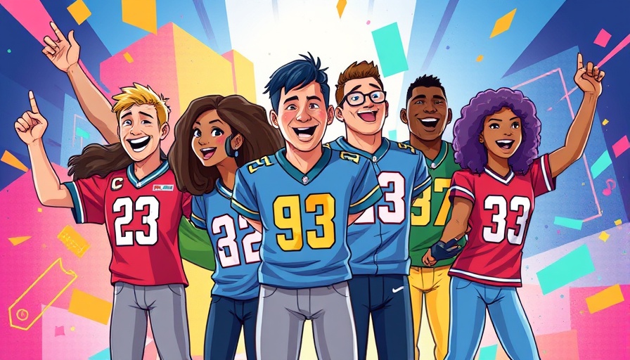 Digital poster with diverse individuals for NFL episode promo.