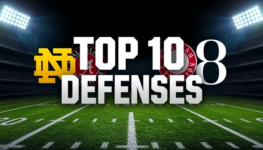Top college football defenses for 2025 season graphic with team logos.